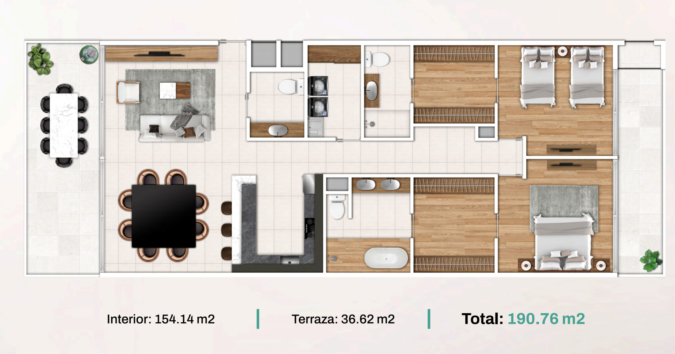 Playa del Carmen, 3 Bedrooms Bedrooms, ,1 BathroomBathrooms,Apartment,For Sale,1179